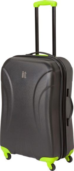 IT Luggage - Medium Expandable 4 Wheel Hard Suitcase - Black